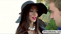MILF Ariella lures a guy for oral sex then Angel joins for threesome
